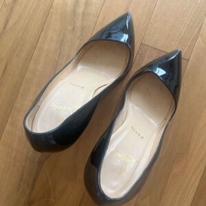 Pre-owned Christian Louboutin Corneille Black Patent Size 36 100mm (4 inch)